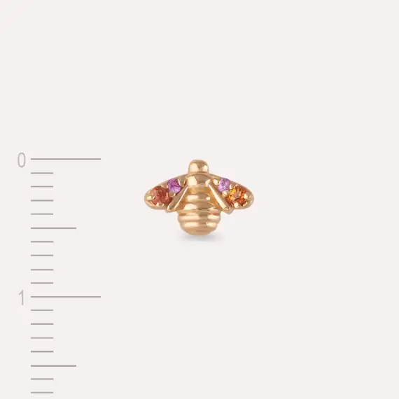 Bee Multicolor Sapphire Rose Gold Earring - 4