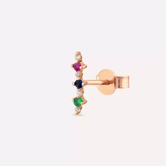 Beeline Colourful Rose Gold Single Earring - 1