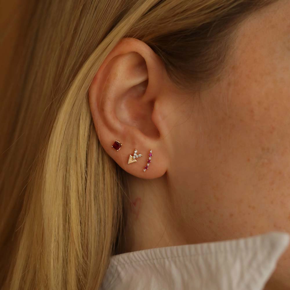 Beeline Ruby Rose Gold Single Earring - 2