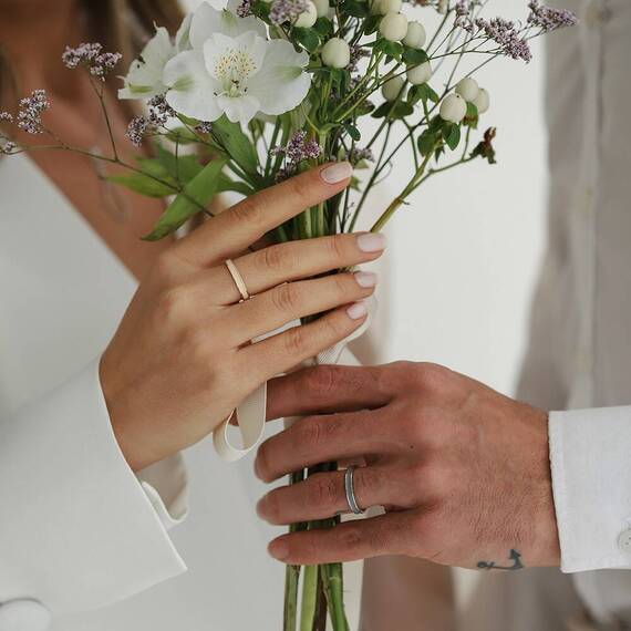 Beige Enamel Gold Ring - 5