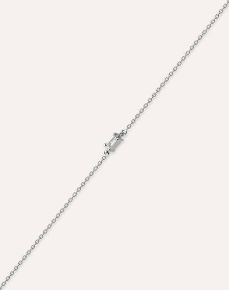 Bella 0.04 CT Baguette Cut Diamond White Gold Bracelet - 4