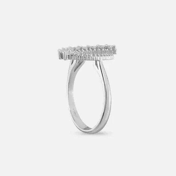 Benin Mini 0.52 CT Marquise Cut Diamond White Gold Ring - 4