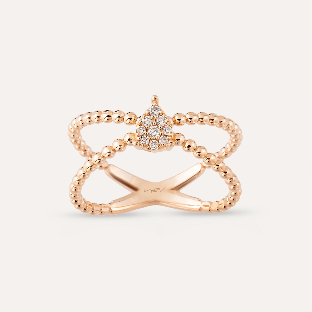 Bias Diamond Rose Gold Ring - 1