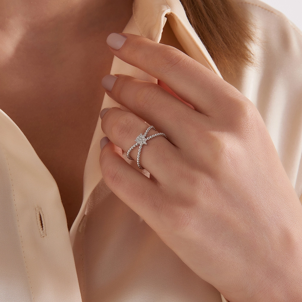 Bias Diamond White Gold Ring - 2
