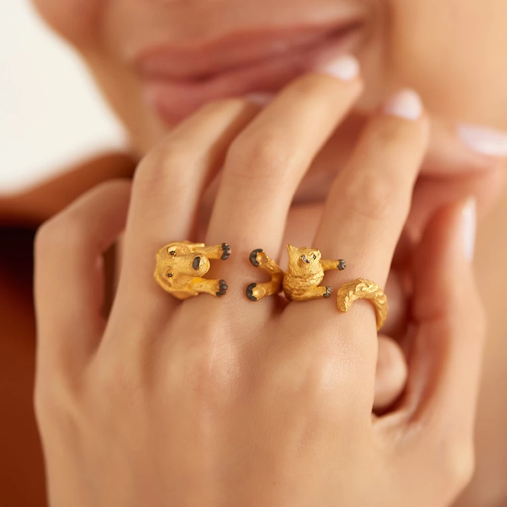 Gold deals dog ring