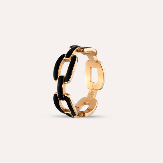 Black Enamel Chain Ring - 3