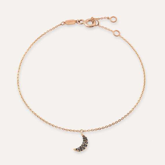 Black Moon 0.11 CT Black Diamond Rose Gold Anklet - 1