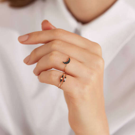 Black Moon 0.12 CT Black Diamond Rose Gold Ring - 6