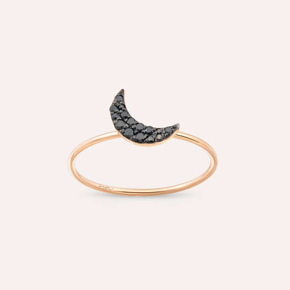 Black Moon 0.12 CT Black Diamond Rose Gold Ring - 1