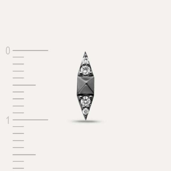 Black Spike 0.03 CT Diamond Single Earring - 3