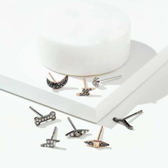 Black Spike 0.03 CT Diamond Single Earring - 3