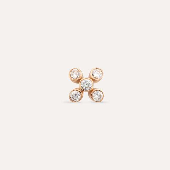 Bliss 0.17 CT Diamond Rose Gold Mini Single Earring - 4