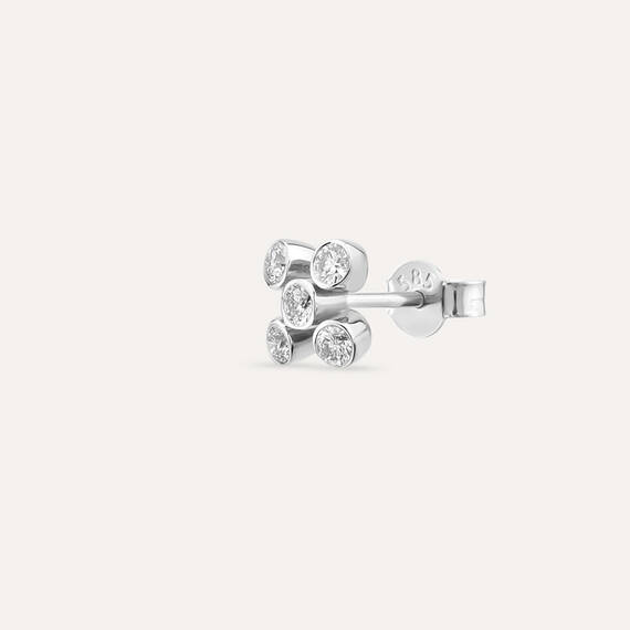 Bliss 0.17 CT Diamond White Gold Mini Single Earring - 1