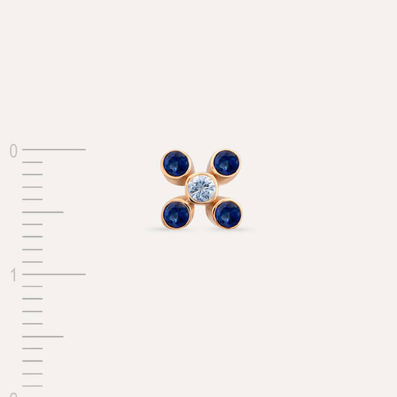 Bliss 0.23 CT Blue Sapphire Rose Gold Mini Single Earring - 4