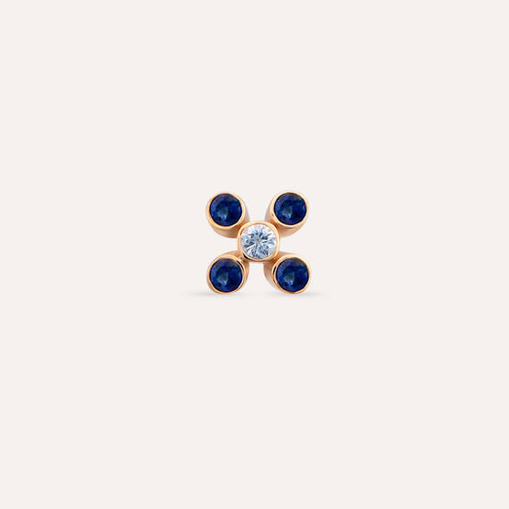 Bliss 0.23 CT Blue Sapphire Rose Gold Mini Single Earring - 3