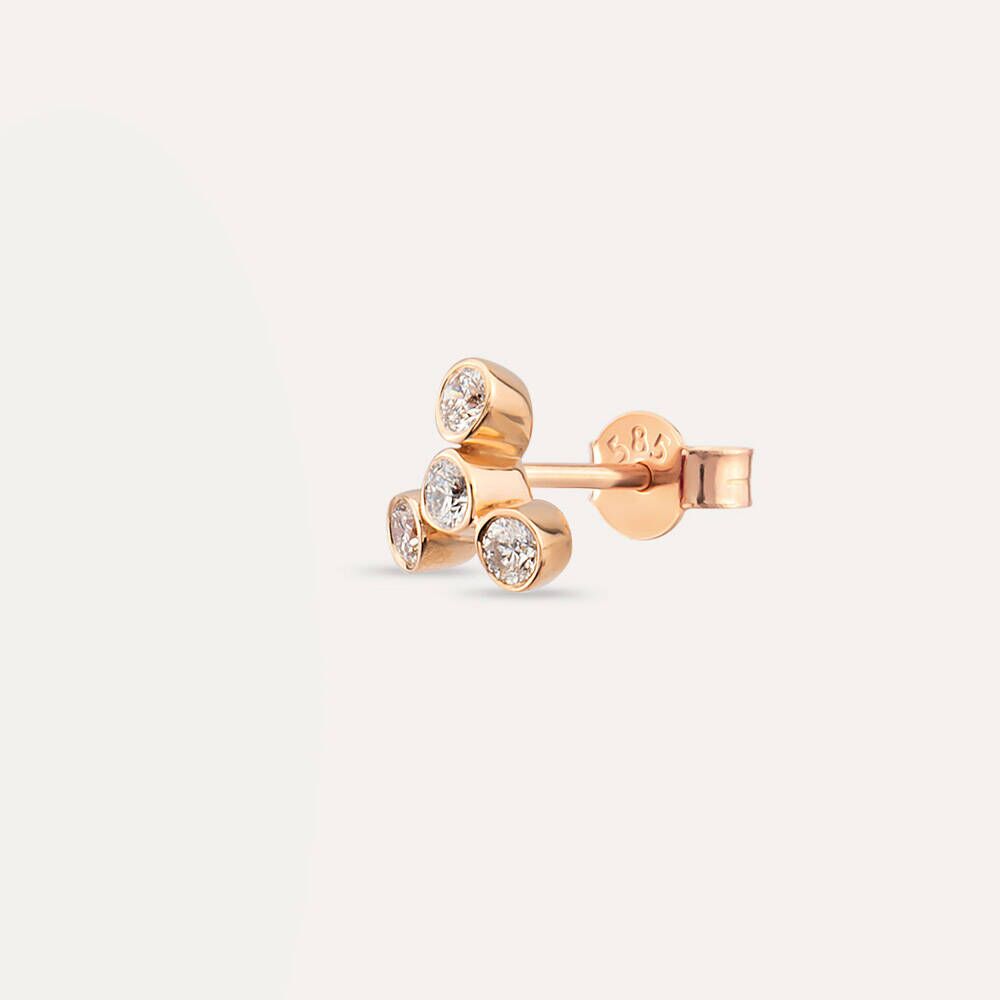 Bliss Four 0.13 CT Diamond Rose Gold Mini Single Earring