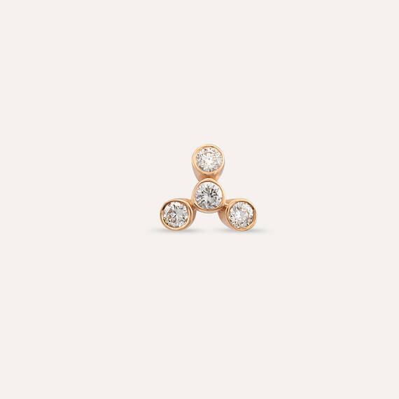 Bliss Four 0.13 CT Diamond Rose Gold Mini Single Earring - 4