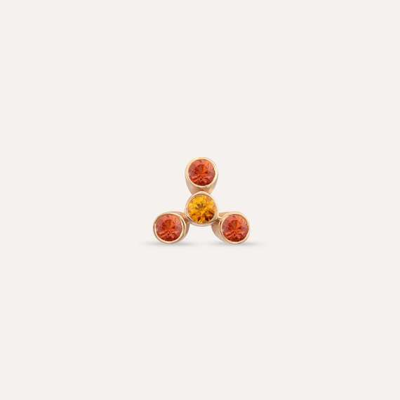 Bliss Four 0.21 CT Orange Sapphire and Yellow Sapphire Mini Single Earring - 3