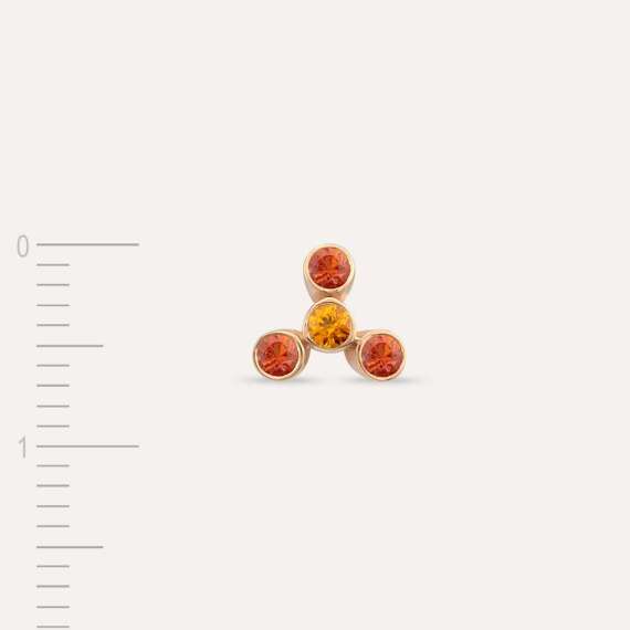 Bliss Four 0.21 CT Orange Sapphire and Yellow Sapphire Mini Single Earring - 4