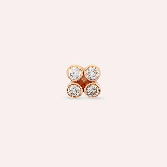 Bliss Frame 0.14 CT Diamond Rose Gold Mini Single Earring - 4