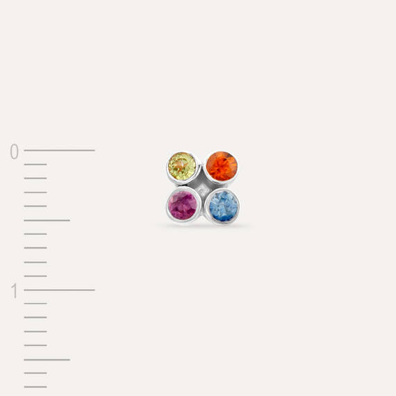 Bliss Frame 0.19 CT Multicolor Sapphire Mini Single Earring - 4