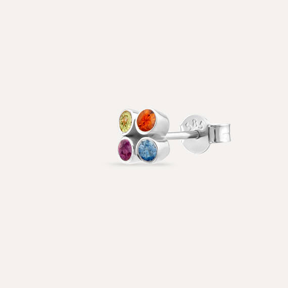 Bliss Frame 0.19 CT Multicolor Sapphire Mini Single Earring - 1