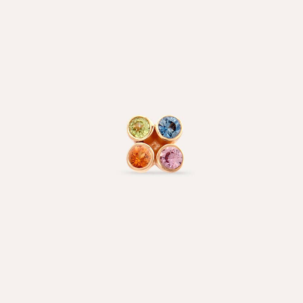 Bliss Frame 0.19 CT Multicolor Sapphire Rose Gold Mini Single Earring