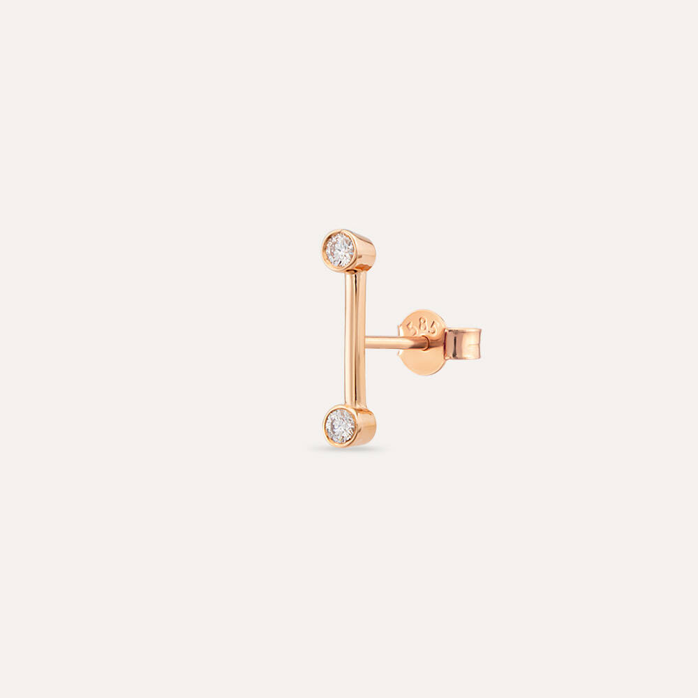 Bliss Line 0.07 CT Diamond Rose Gold Mini Single Earring