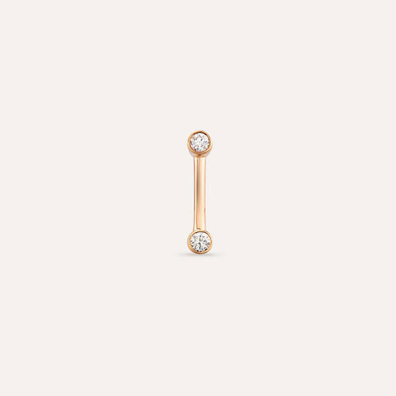 Bliss Line 0.07 CT Diamond Rose Gold Mini Single Earring - 3