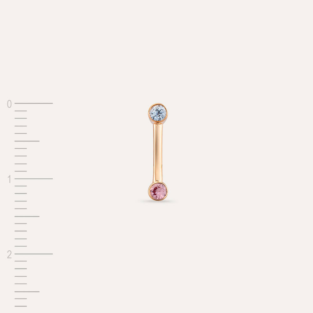 Bliss Line 0.10 CT Pink Sapphire and White Sapphire Mini Single Earring