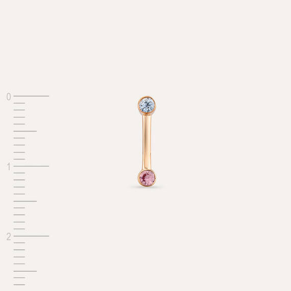 Bliss Line 0.10 CT Pink Sapphire and White Sapphire Mini Single Earring - 5