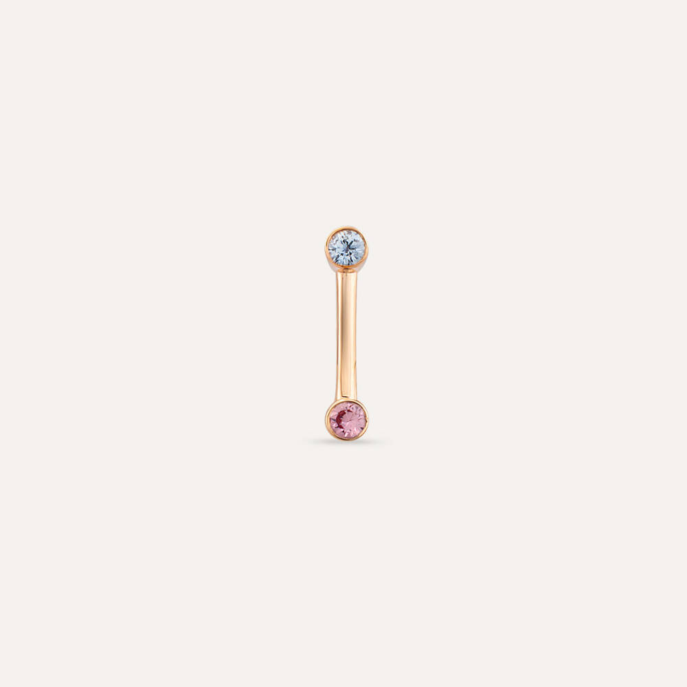 Bliss Line 0.10 CT Pink Sapphire and White Sapphire Mini Single Earring