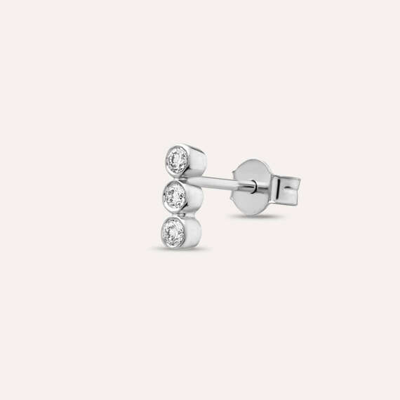 Bliss Three 0.10 CT Pırlanta Taşlı Mini Tek Küpe - 1