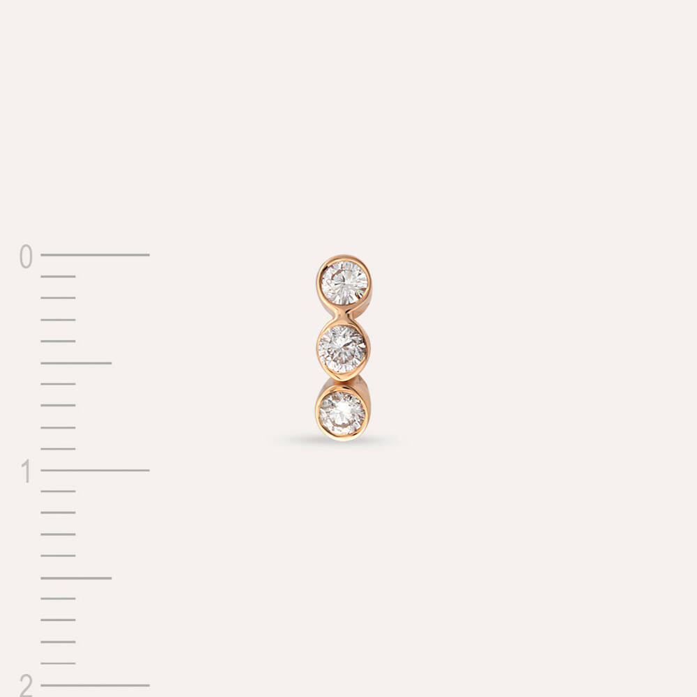 Bliss Three 0.10 CT Diamond Rose Gold Mini Single Earring