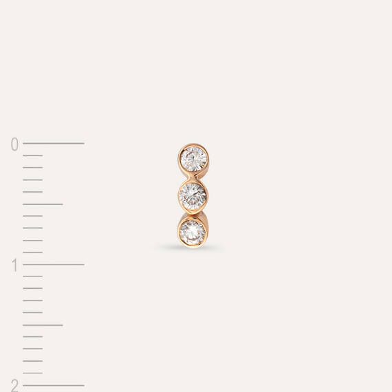 Bliss Three 0.10 CT Diamond Rose Gold Mini Single Earring - 6