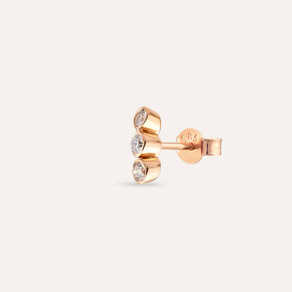 Bliss Three 0.10 CT Diamond Rose Gold Mini Single Earring - 1
