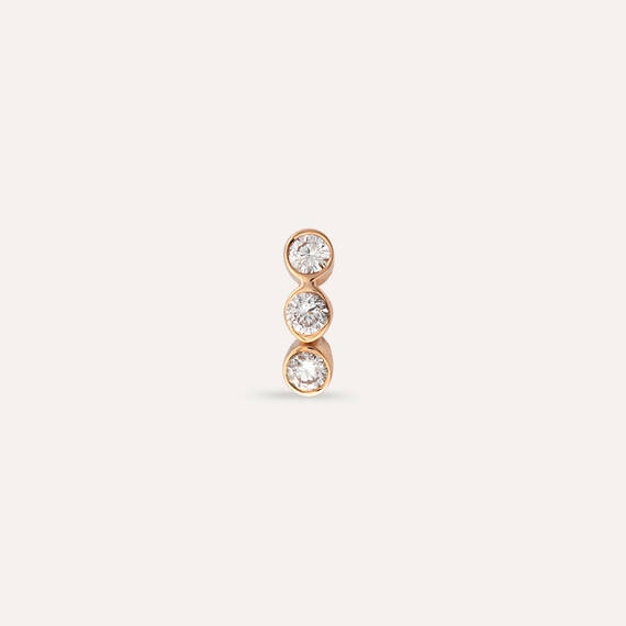 Bliss Three 0.10 CT Diamond Rose Gold Mini Single Earring - 5