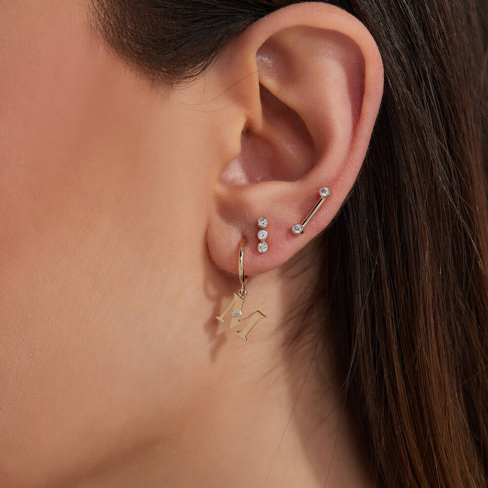 Bliss Three 0.10 CT Diamond Rose Gold Mini Single Earring