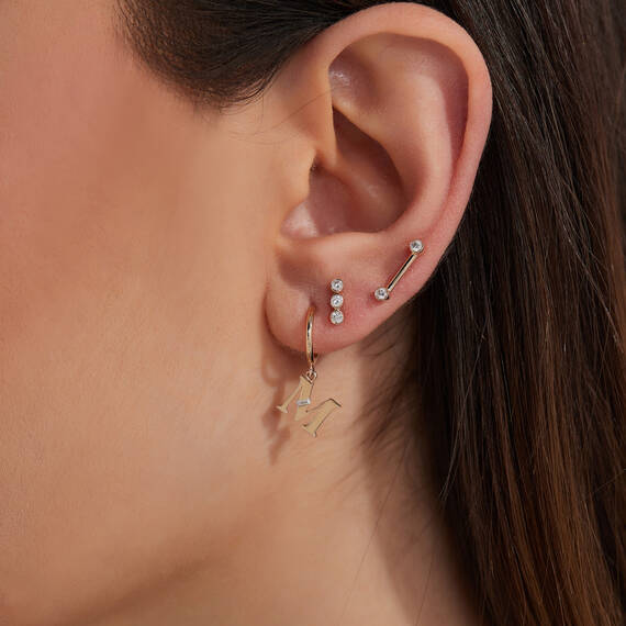Bliss Three 0.10 CT Diamond Rose Gold Mini Single Earring - 3