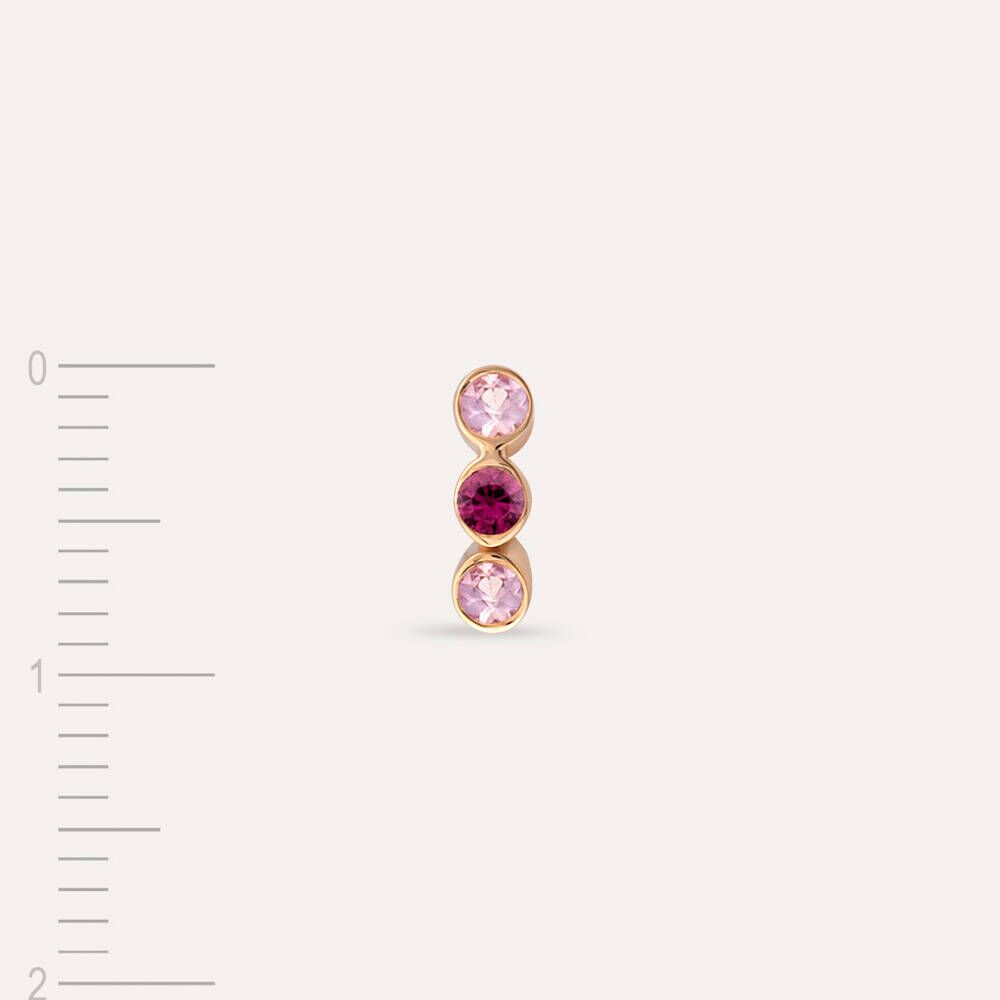 Bliss Three 0.12 CT Pink Sapphire and Red Sapphire Mini Single Earring