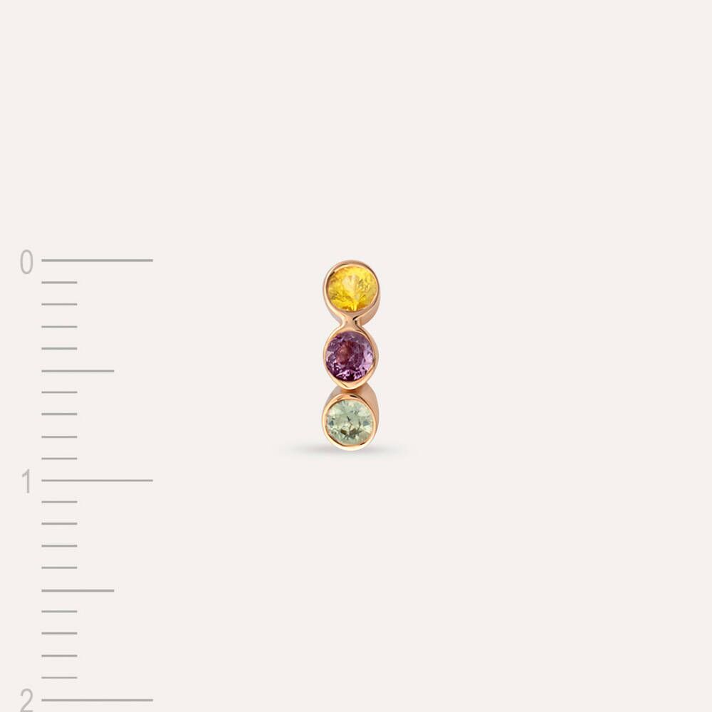 Bliss Three 0.15 CT Multicolor Sapphire Rose Gold Mini Single Earring
