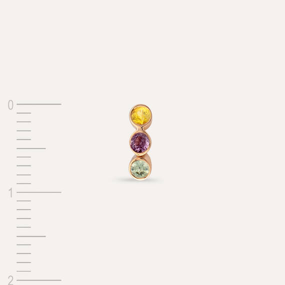 Bliss Three 0.15 CT Multicolor Sapphire Rose Gold Mini Single Earring - 6