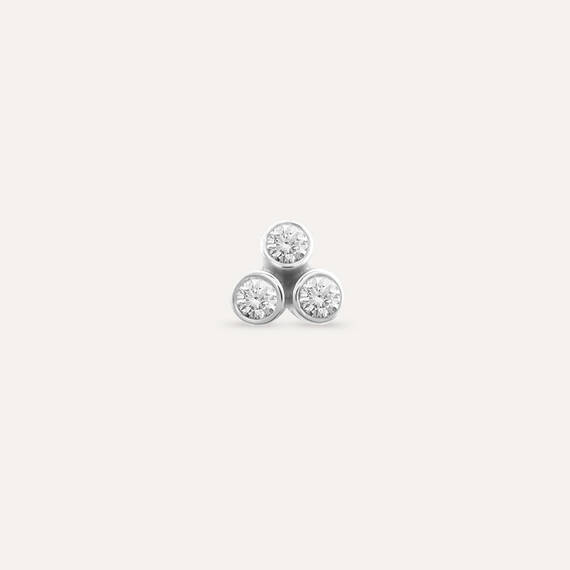 Bliss Triangle 0.11 CT Diamond White Gold Mini Single Earring - 3