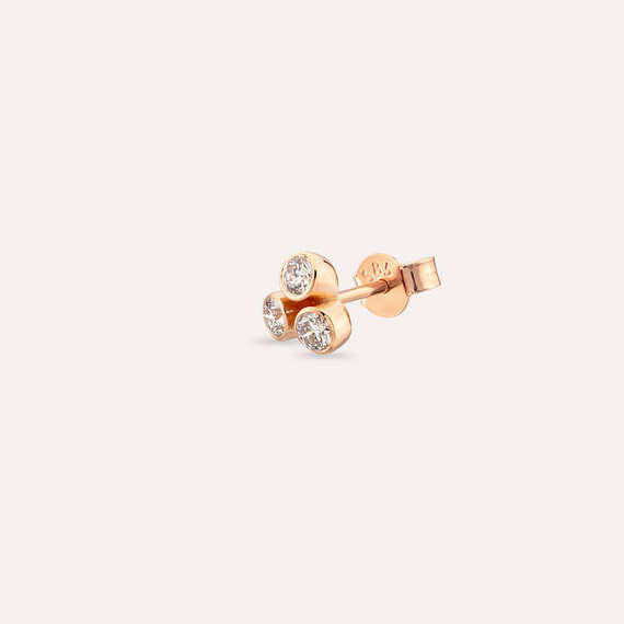 Bliss Triangle 0.11 CT Diamond Rose Gold Mini Single Earring - 4