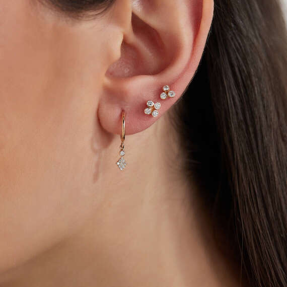 Bliss Triangle 0.11 CT Diamond Rose Gold Mini Single Earring - 3