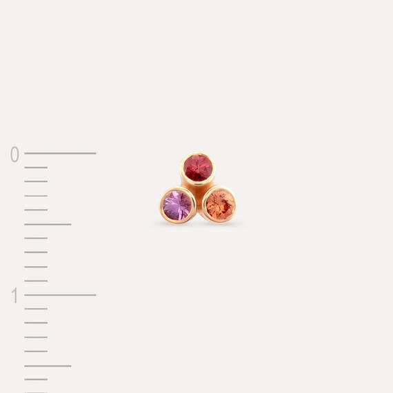 Bliss Triangle 0.15 CT Multicolor Sapphire Rose Gold Mini Single Earring - 4