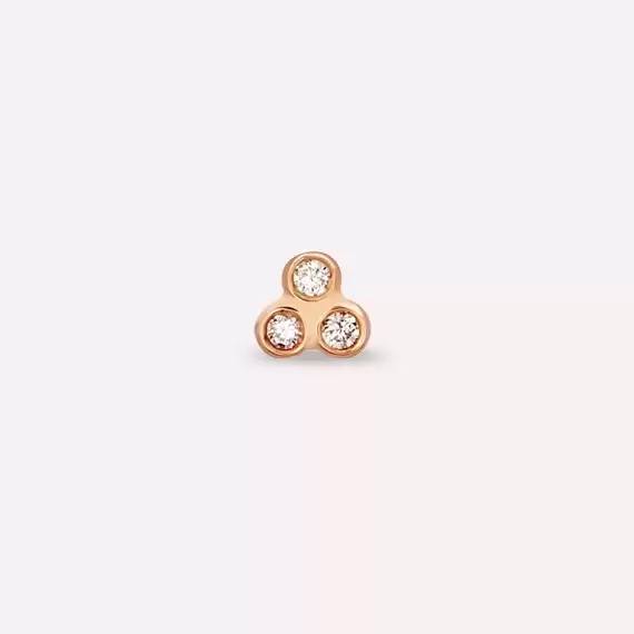 Bliss Triangle Pırlanta Taşlı Rose Altın Piercing - 4