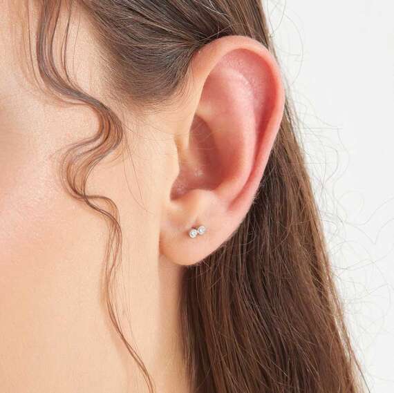 Bliss Twin 0.06 CT Diamond Mini Single Earring - 3