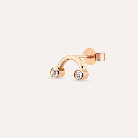 Bliss Two 0.07 CT Diamond Rose Gold Mini Single Earring - 1