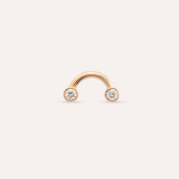 Bliss Two 0.07 CT Diamond Rose Gold Mini Single Earring - 3